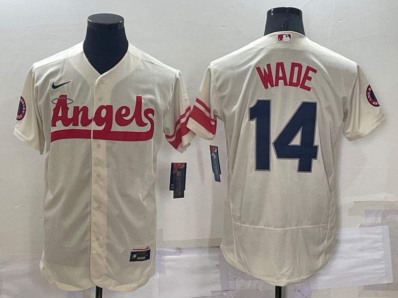 Men Los Angeles Angels #14 Wade Cream City Edition Elite Nike 2022 MLB Jersey